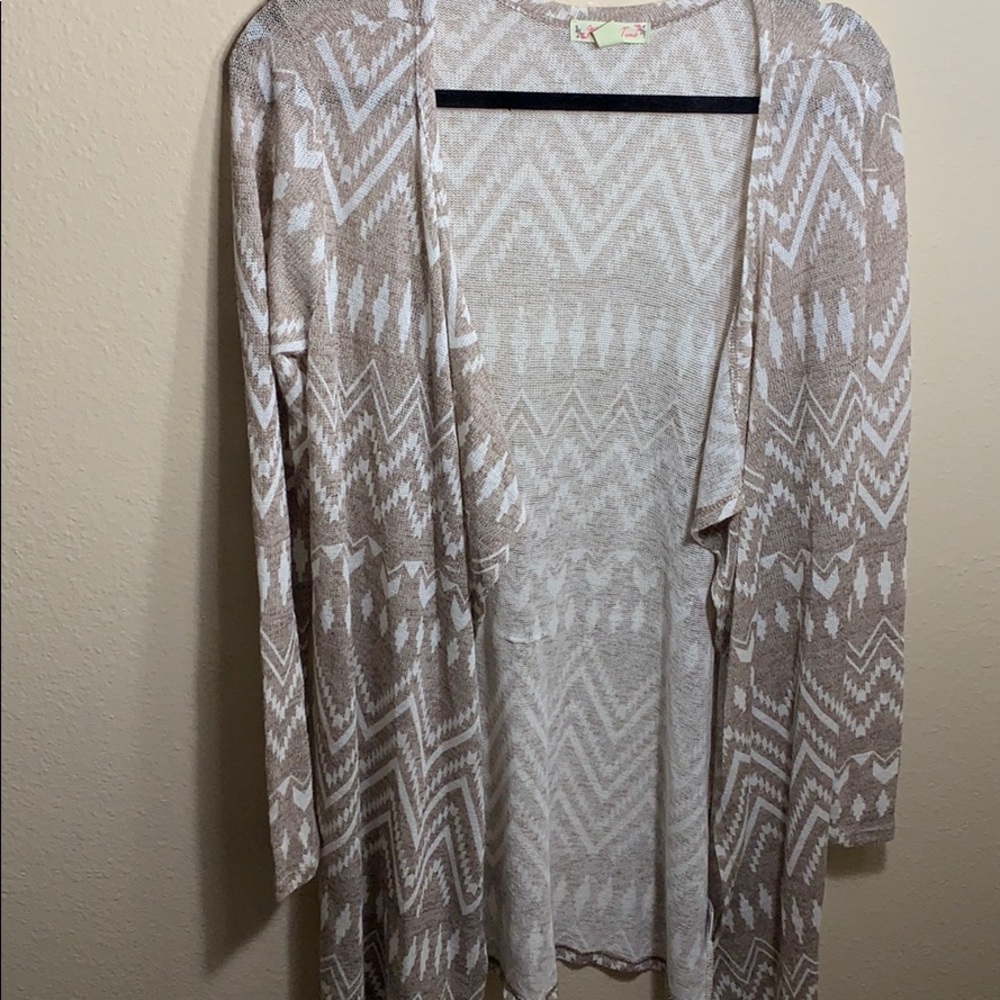 Brown Aztec print cardigan